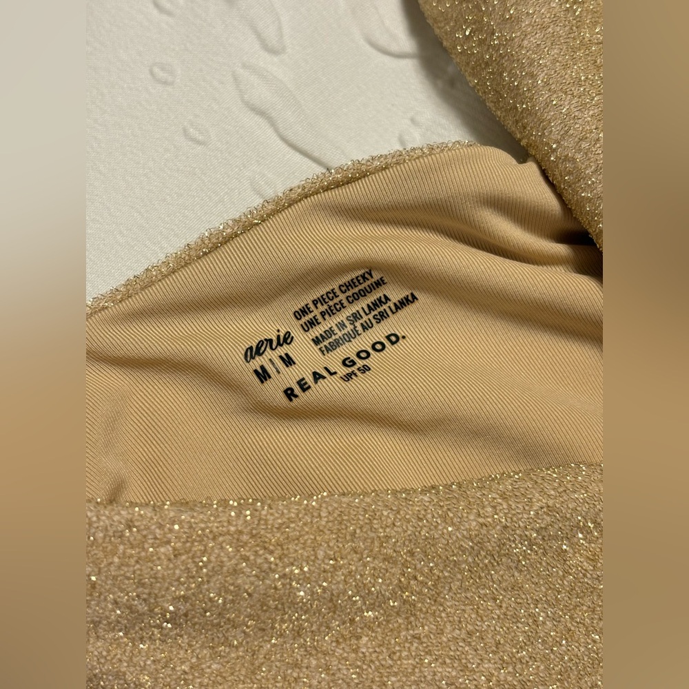 Aerie Glittering Gold One-Piece Swimsuit - Picture 6 of 7